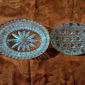 Oval Cut Glass Design Trinket Holder!